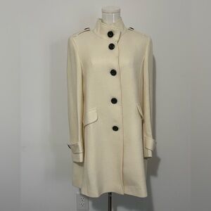 TAHARI, Elegant and Lightweight Cream Women's Spring Coat, Size 8